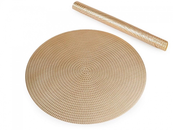 Set 6 suporturi farfurii, rotunde, diametru 38 cm, aurii