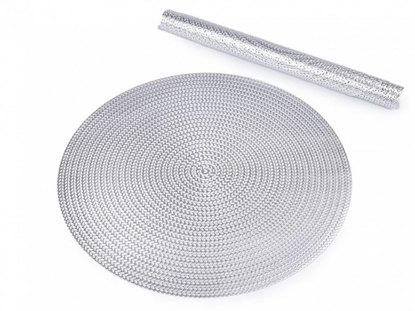 Set 6 suporturi farfurii, rotunde, diametru 38 cm, argintii