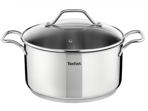 Oala cu capac TEFAL Intuition, 4.9l, 24cm, inox, argintiu