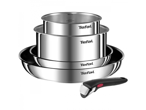 Set vase TEFAL Ingenio Emotion pentru plita inductie, 5 piese, 16-28 cm, inox argintiu PREMIUM Set vase TEFAL Ingenio Emotion pentru plita inductie, 5 piese, 16-28 cm, inox argintiu PREMIUM