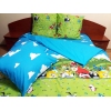 Lenjerie de pat de lux Angry Birds Duo Azur-M, 2 persoane, bumbac calitate I