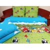 Lenjerie de pat de lux Angry Birds Duo Azur, 2 persoane, bumbac calitate I Lenjerie de pat de lux Angry Birds Duo Azur, 2 persoane, bumbac calitate I