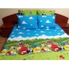 Lenjerie de pat de lux Angry Birds Duo Azur-M, 2 persoane, bumbac calitate I